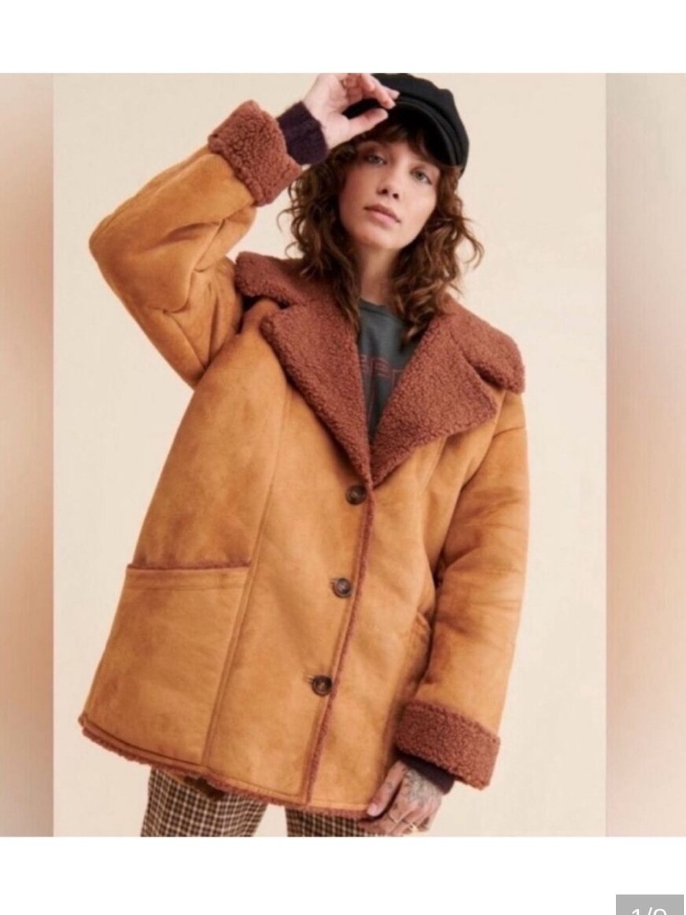 FREE PEOPLE  Faux  Fur Coat | Cinnamon|Tan